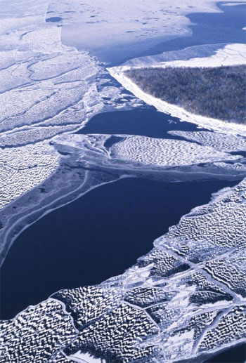 Aerial Photo of Lake Superior Ice (off the Keweenaw)