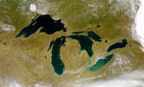 Michigan and the Great Lakes from Space