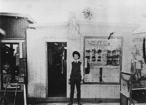 William Leabs, Jr. at his Marquette Shoe Shining Parlor