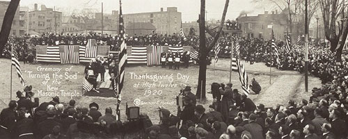 Turning of the Sod ceremony at the Detroit Masonic Temple