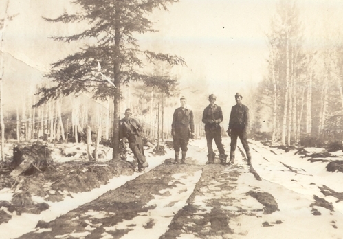 Road building by CCC men of Camp Cusino