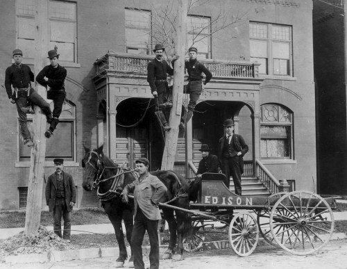 Detroit - Edison Illuminating Company high line crew Detroit - Edison Illuminating Company high line crew