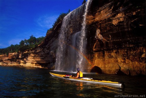 Kayaking at Spray Falls by Aaron Peterson