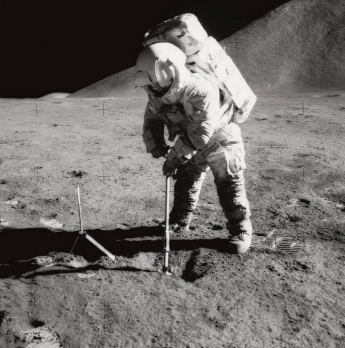 Apollo 15: Irwin Scoops up Soil