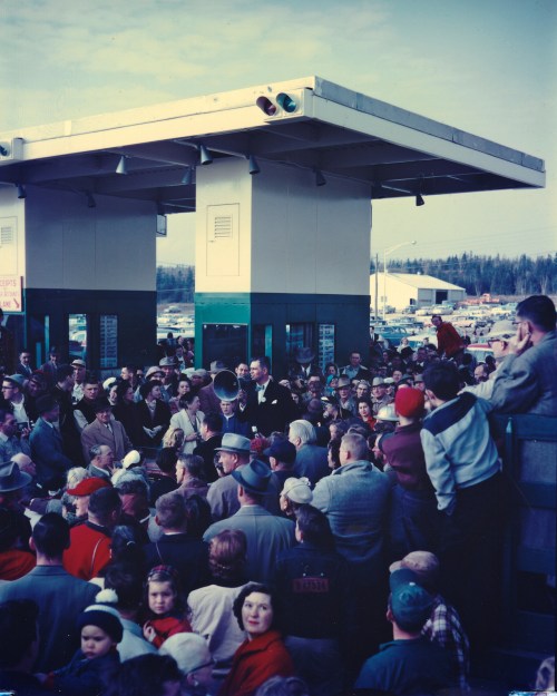 Opening of Mackinac Bridge - November 1, 1957