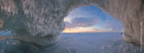 Lake Michigan ... ice cave sunset