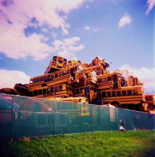 School Bus Heap by squareforever