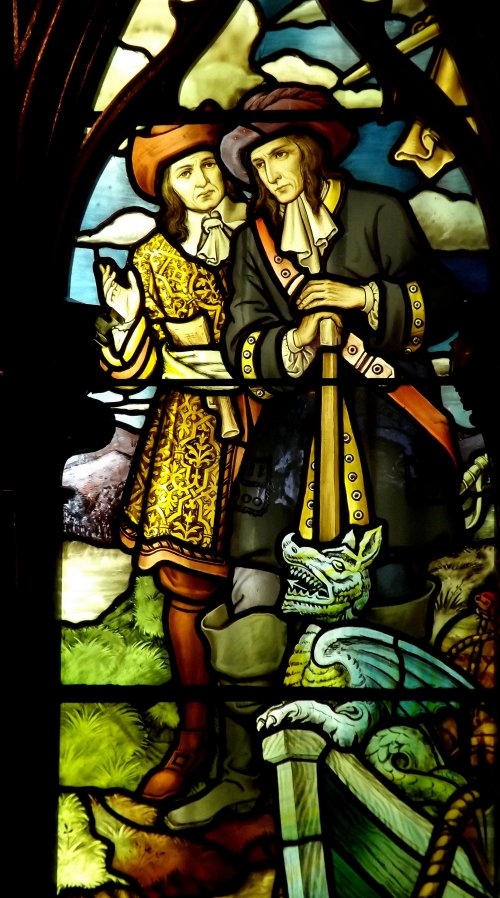 Detail: The LaSalle Stained Glass Window, Installed at Dossin Great Lakes Museum, Belle Isle Park--Detroit MI
