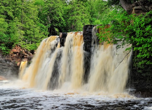 Manabezho Falls Presque Isle River , Porcupine Mountains State Park