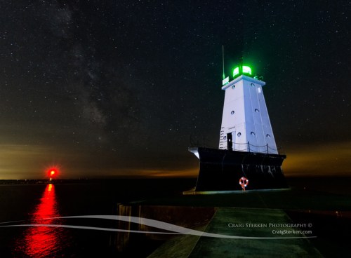 Milky Way and Stars over Ludington Lighthouse