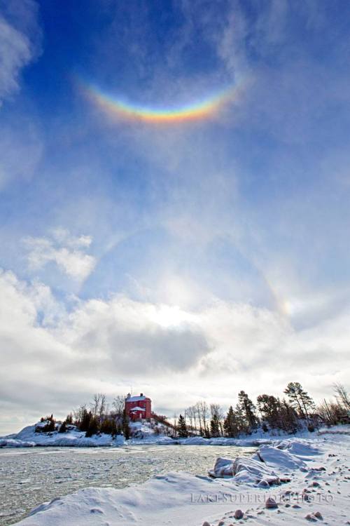 Solar Halo over Marquette Lighthouse