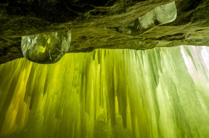 Feeling Green at Eben Ice Caves