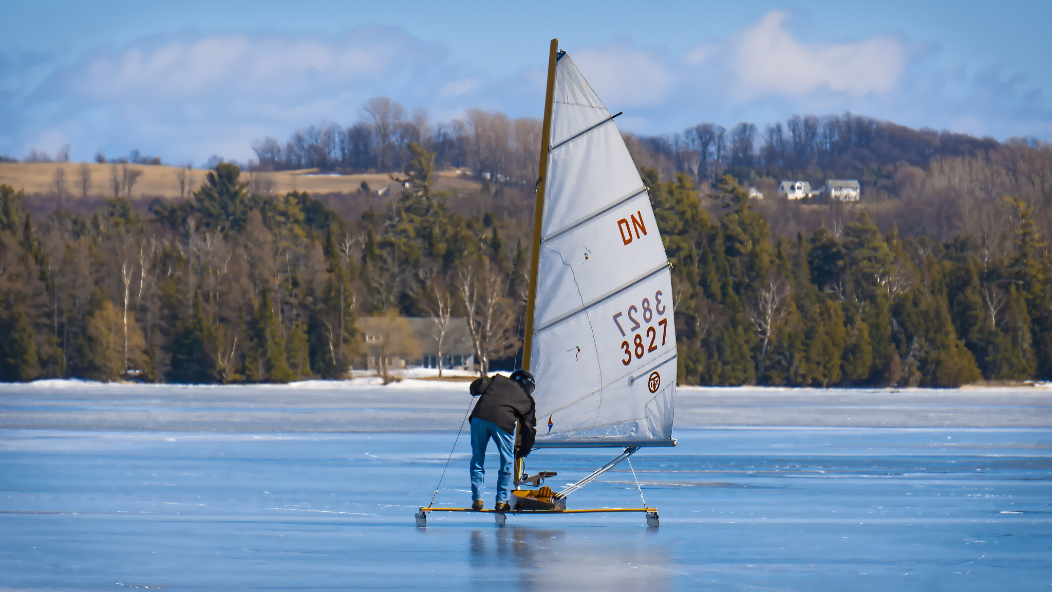 Ice Boating in Leelanau County Michigan