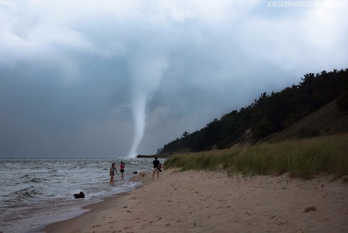 Lake-Michigan-Waterspout Muskegon Beach
