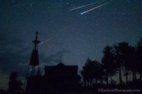 Perseid Meteor Composite over Cathead Point