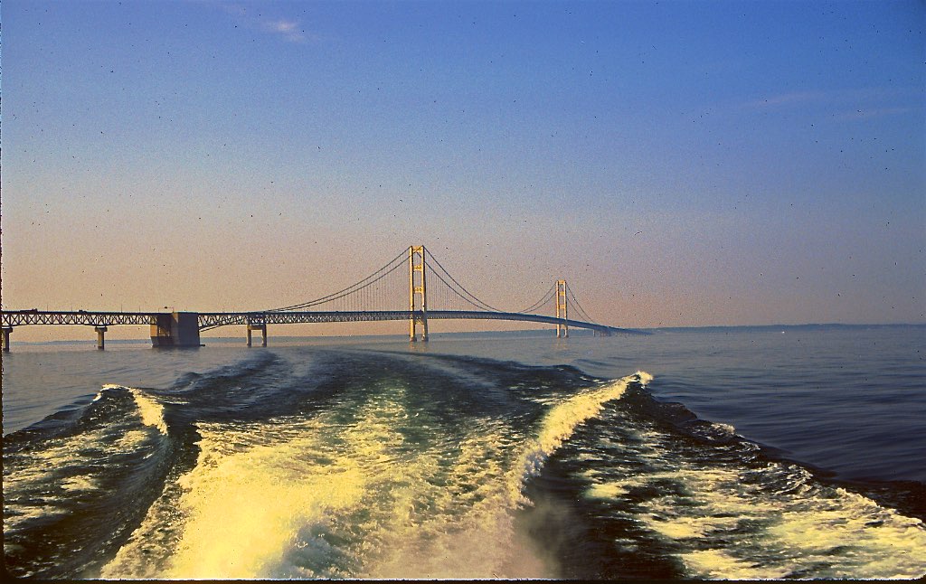 Mackinac Bridge from ferry