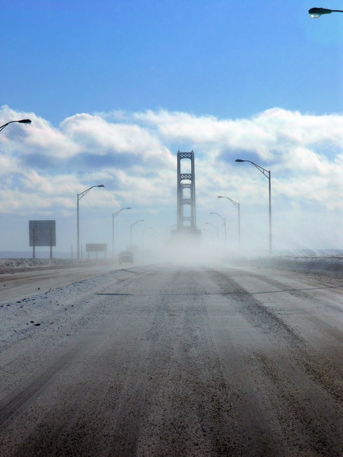 Mackinac Bridge Snow Winter