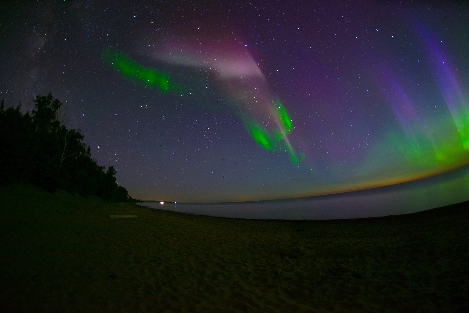Milky Way, A Proton Arc, and the Northern Lights