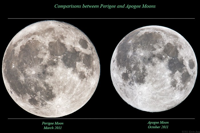 A comparison of the perigee and apogee Moons of 2011.