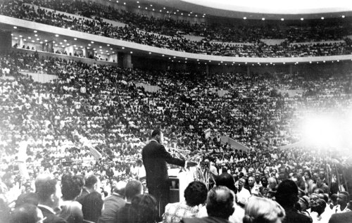 Dr. Martin Luther King speaks at Cobo Hall