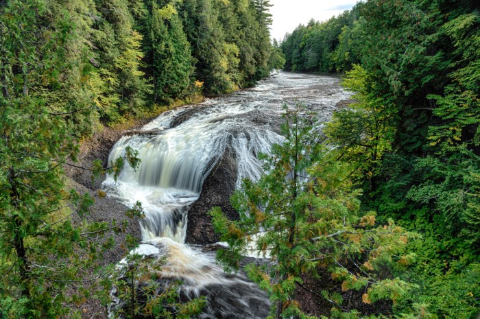 Potawatomi Falls on the Black river in Gogebic County Michigan by Tom Clark