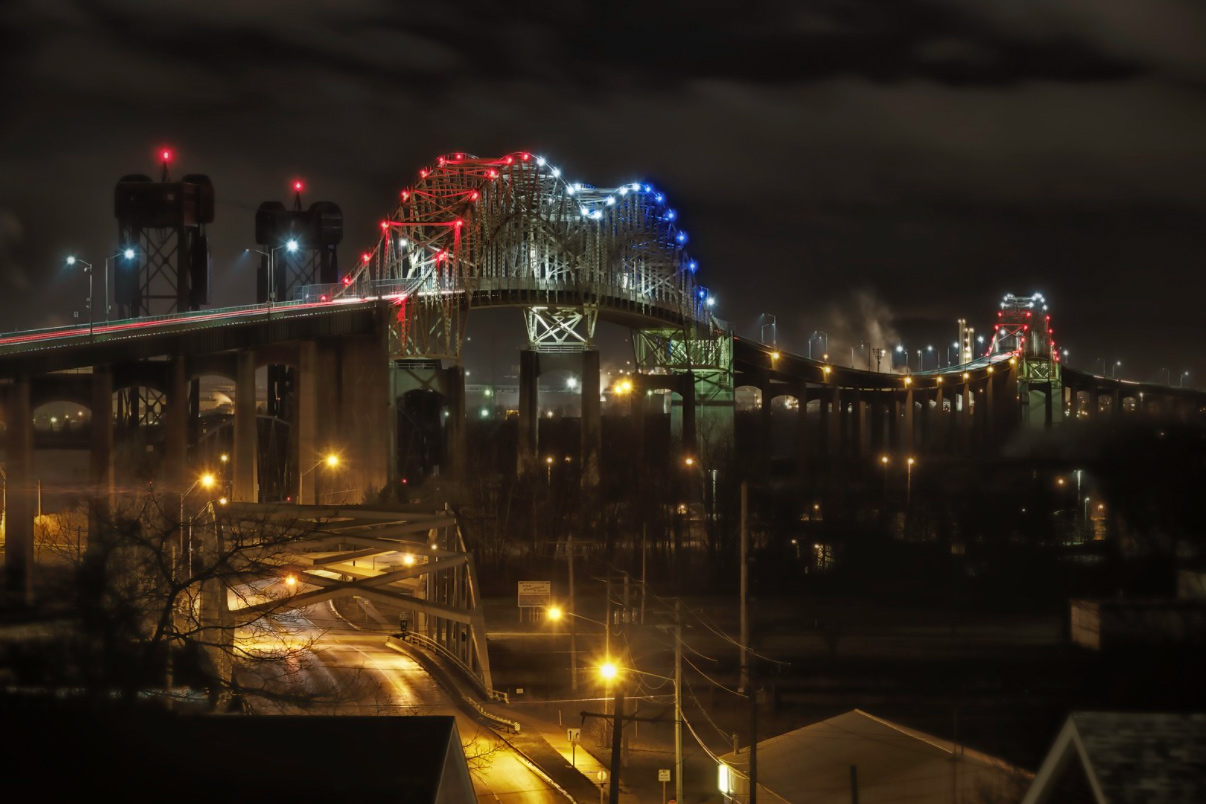 sault ste. marie international bridge, michigan by twurdemann