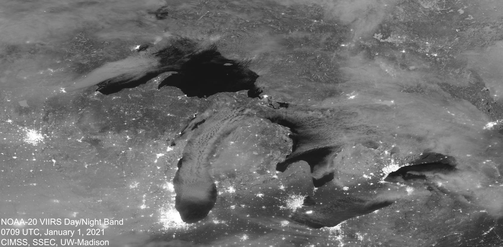 Michigan Lights up the New Year by Cooperative Institute for Meteorological Satellite Studies (CIMSS) UW-Madison