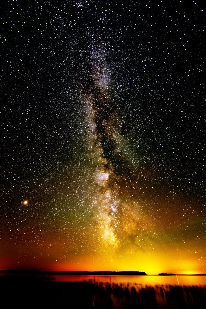 Milky Way + Mars viewed from Garden Peninsula MI by Daniel Sandin