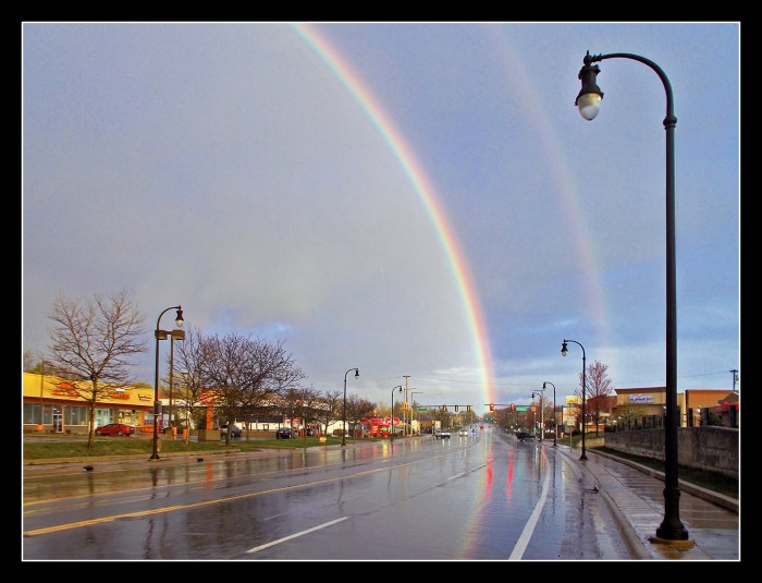 Another Look at Our Rainbow Last Sunday Evening by Steve Brown