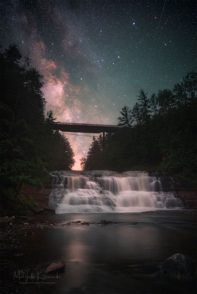 Agate Falls under the Milky Way by Shelbydiamondstar Photography