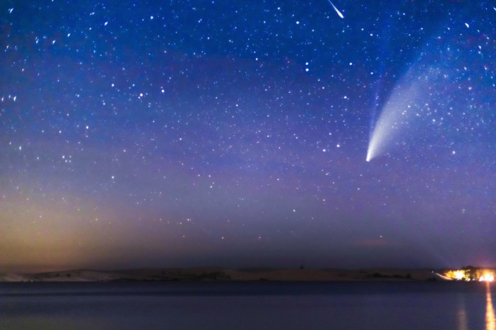 Neowise and meteor by Gary Syrba