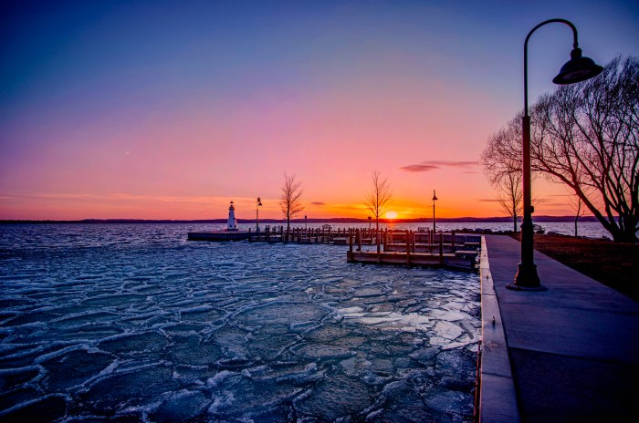 Icy Sunset on Torch Lake