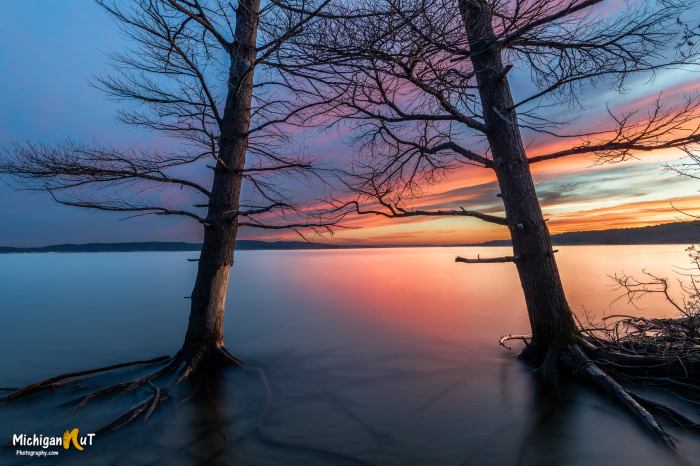 Sunset over Munising Bay by Michigan Nut