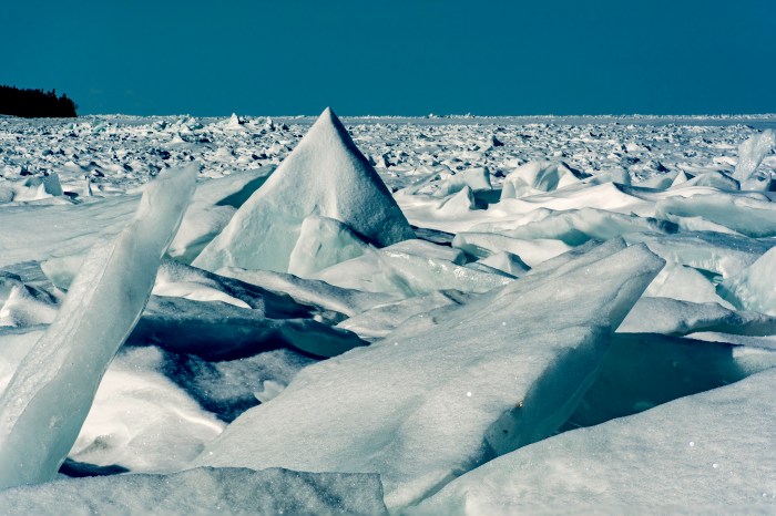 Broken ice on Lake Michigan shoreline by Tom Clark