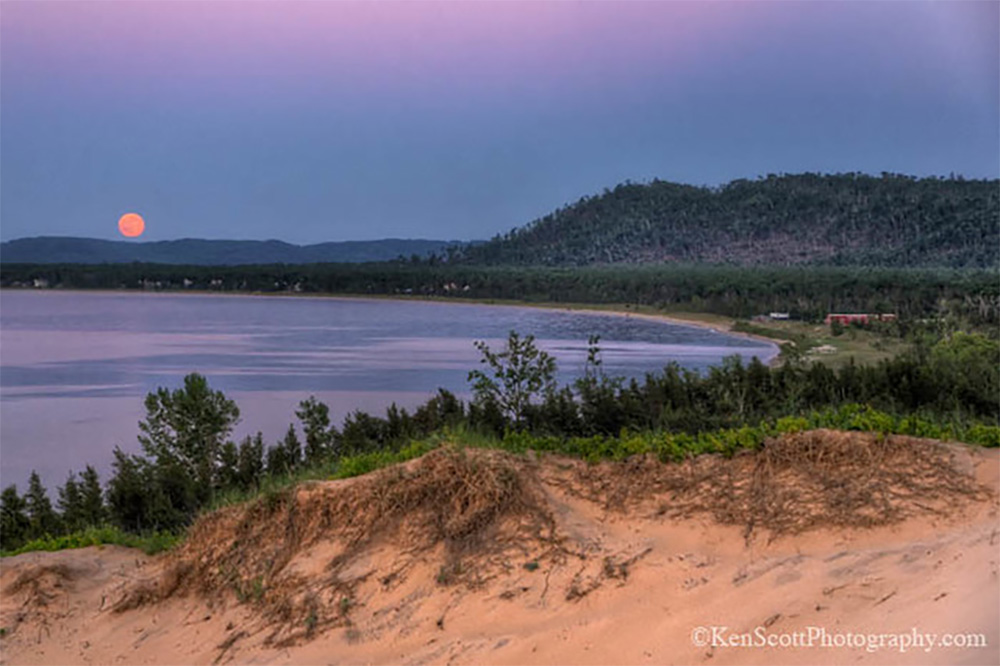 Lake Michigan … strawberry moon by Ken Scott Photography