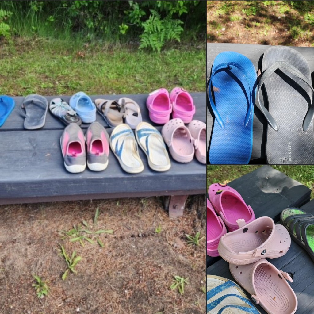 Recovered Flip Flops by Tahquamenon Falls State Park 