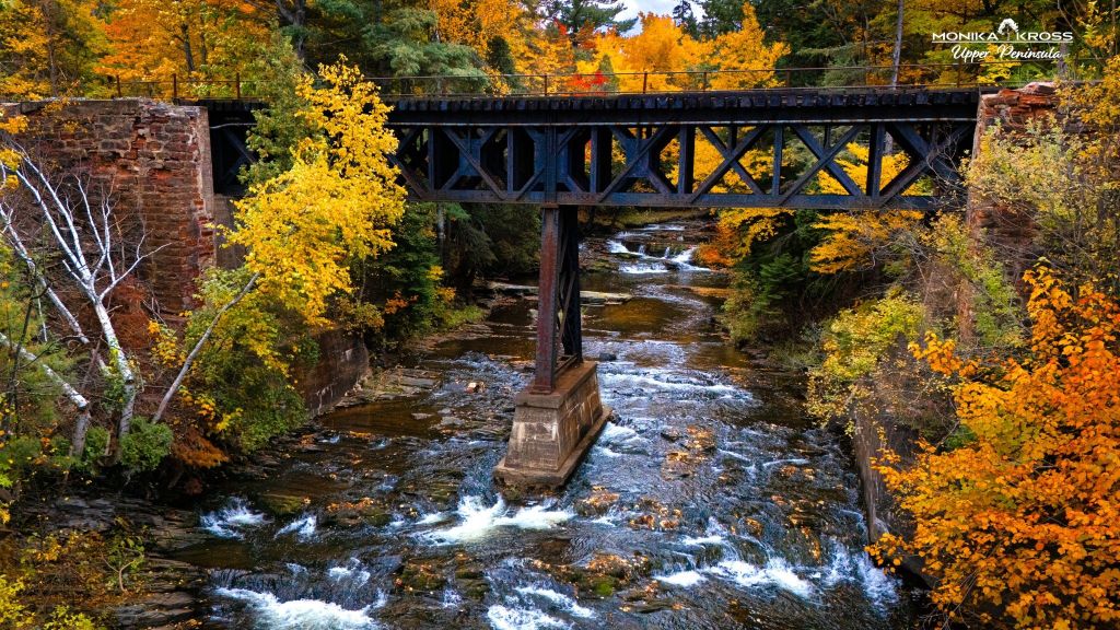 Falls River Drone Shot by Monika Kross