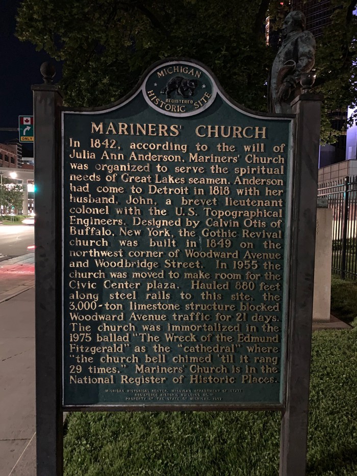 Mariners Church Detroit Historical Marker