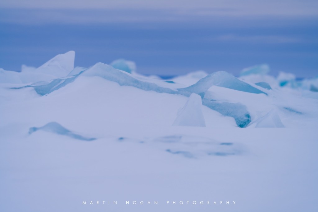 Blue Ice at the Straits of Mackinac by Martin Hogan Photography