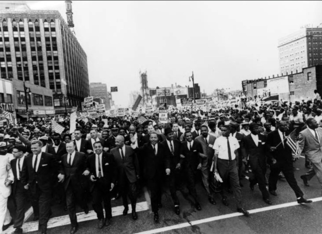 Dr Martin Luther King leads the Detroit March to Freedom by Walter P Reuther Library