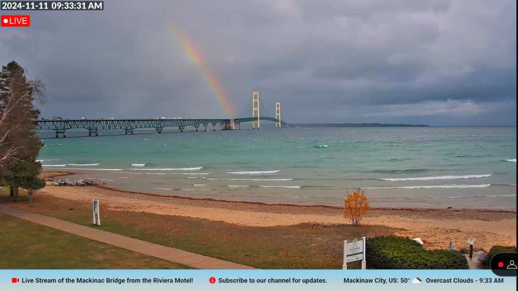 Rainbow at the Riviera Motel of Mackinac City