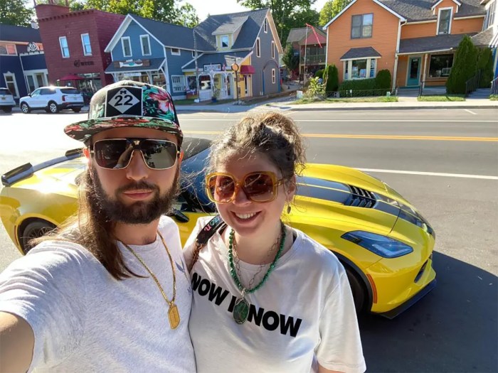 Twin Flames Cult Leaders Jeff and Shaleia Ayan in downtown Suttons Bay by Glen Arbor Sun