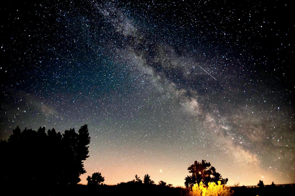 The Milky Way and Perseid meteor shower in the same night by Joshua DuPois