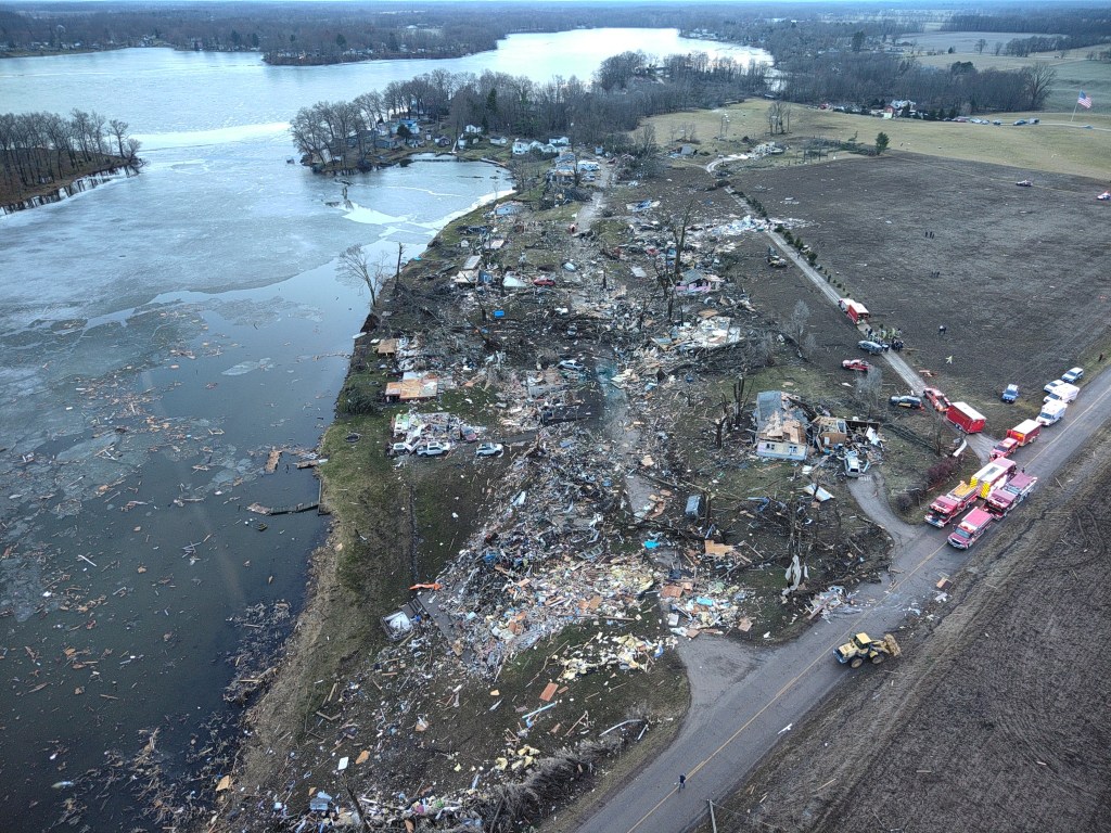 Union Lake tornado damage by MSP Emergency Management & Homeland Security Division
